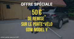 -50 € sur le porte-vélos MODEL Y chez Car Attelage !